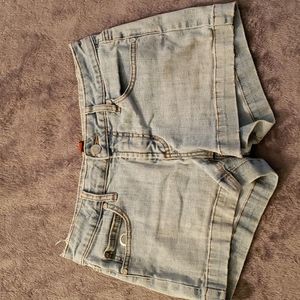 Dollhouse light wash denim shorts